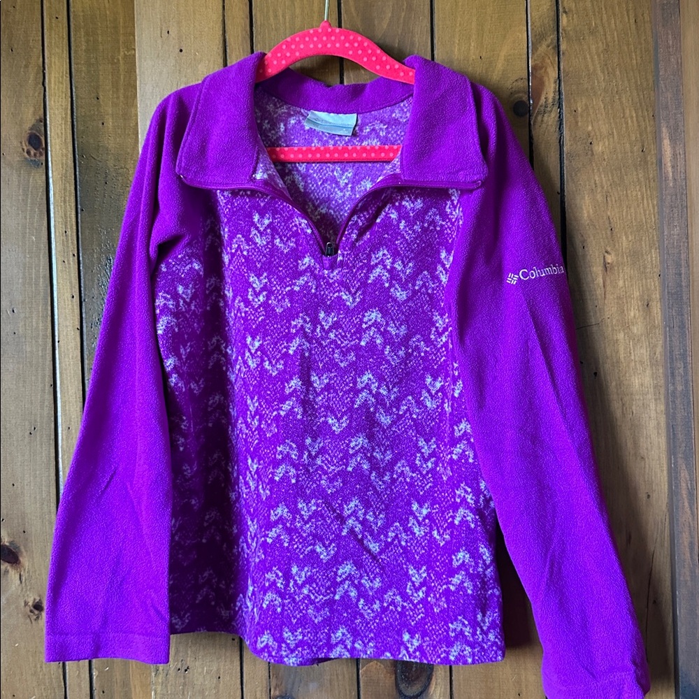 Columbia Purple Patterned Fleece Jacket